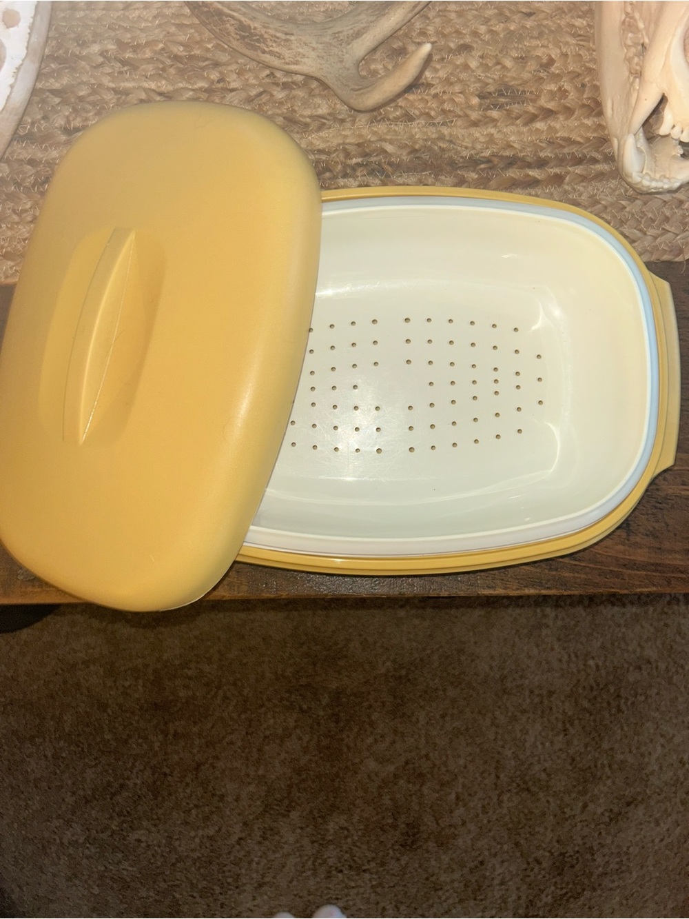 Vintage Tupperware Microwave Veg/Rice Steamer Harvest Gold  3 Piece Set 1273-6